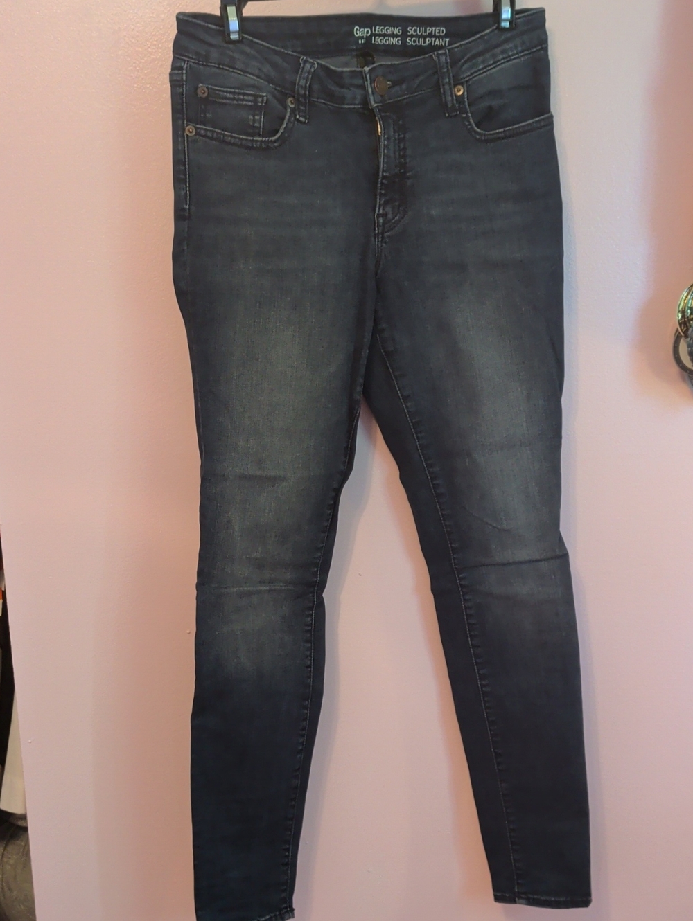 GAP Skinny Leg Sculpted Jeans in Dark Blue Wash